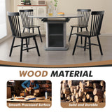 ClinQ Windsor Dining Chair Set of 4, Spindle Back Wooden Chairs for Kitchen and Dining Room, Farmhouse Country Wooden Dining Chairs for Dining Living Room, Farmhouse Restaurant, Black ClinQ