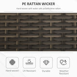 Outsunny 29 Gallon Patio Wicker Storage Bench, Outdoor PE Rattan Patio Furniture, 2-in-1 Large Capacity Rectangle Garden Storage Box with Handles and Cushion, Cream White Outsunny