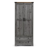 Yechen 71" Wooden Armoire Wardrobe Closet - Modern Functional Clothes Tall Storage Cabinet with Adjustable Shelf and Hanging Rail, Sturdy Freestanding Closet Wardrobe with 2 Wide Drawers for Bedroom Yechen