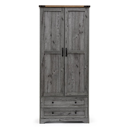 Yechen 71" Wooden Armoire Wardrobe Closet - Modern Functional Clothes Tall Storage Cabinet with Adjustable Shelf and Hanging Rail, Sturdy Freestanding Closet Wardrobe with 2 Wide Drawers for Bedroom Yechen