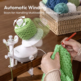 Etcokei Yarn Winder, Electric Yarn Ball Winder for Crocheting, Compact Yarn Cake Winder with Strong Tension Stepless Speed, Automatic Yarn Spinner Wool Winder, Ideal Helper for Knitting Lovers(White) Etcokei