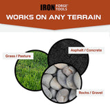 Iron Forge Tools Heavy Duty Swivel Knobby Casters Set of 4, 6" Height, 5" Diameter, Solid PU Knobby Tread Heavy Duty Wheels, Swiveling Bases, Two Casters with Brakes, Two Without, Black & Red Iron Forge Tools