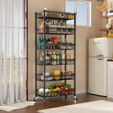 SINGAYE Shelf 6 Tier Wire Shelving Unit Adjustable Storage Shelves Big Basket Rack for Garage Kitchen Office Pantry Laundry Room Organizers13.5 D x 30" W x 65" H Black SINGAYE