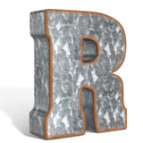 CraftyCrocodile 7" Galvanized Metal Letters for Wall Decor - 3D Letter R for Hanging & Free Standing - Decorative Rustic Alphabet Letters for the Living Room, Bedroom, Kitchen CraftyCrocodile