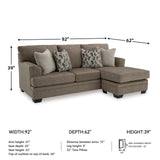 Signature Design by Ashley Stonemeade Casual Right-Arm Facing Sofa Chaise with 4 Toss Pillows, Dark Brown Signature Design by Ashley