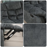 EBELLO Reclining Sofa Furniture Set, Loveseat Recliner Sofa and 3PC Bonded Manual Recliner Set for Living Room, Grey Green (Loveseat+Sofa) EBELLO