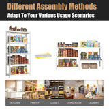 PrimeZone 5-Tier Heavy Duty Metal Storage Shelves - 36" W x 16" D x 72" H, Adjustable Utility Rack in White for Home & Garage Organization PrimeZone