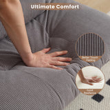 ASAHREE 72'' Corduroy Futon Convertible Sofa Couch,Comfy Sleeper Sofa Bed with Adjustable Backrest, Modern Futon Loveseat for Living Room, Bedroom, Office, Apartment, Dorm, Grey ASAHREE