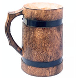 Vintage Handmade Brown Wooden Rustic Beer Mug Viking Wood Stein wood tankard coffee baverage party celebrational toast collectiblesBuy