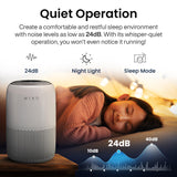 MIKO Air Purifier for Bedroom with 3-in-1 HEPA Filter & Sleep Mode, Whisper Quiet, Covers Up to 1200 ft, Smart Wi-Fi App Control - Removes Smoke, Allergens, Pets Hair, Dust, Odors, Pollutants MIKO