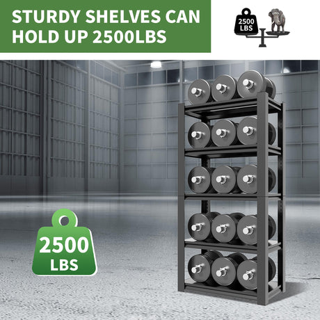 VIYET Garage Shelves, 63" H Garage Shelving Heavy Duty, 3000Lbs 5 Tier Adjustable Storage Shelves Suitable for Warehouse, Basement, Workshop,Require Assembly, 15.75" D*31.5" W *63" H(Black) VIYET