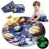 DIGOBAY Glow in The Dark Solar System Jigsaw Puzzles for Kids Ages 4-8, 70 Pieces Kids Space Planet Floor Puzzle Toys Ages 8-10, Large Round Educational Puzzle Toys Gifts for Boys Girls Children DIGOBAY