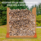 Firewood Log Storage Rack Bracket Kit with Screws Steel Fireplace Wood Storage Holder Outdoor Indoor - Adjustable to Any Length, Rust Proof, Heavy Duty (2 Brackets Kits and 2 Connectors) Homydom