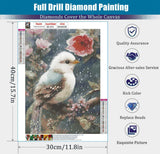 AIBOERL Diamond Painting Kits Bird Flower for Adults, Full Drill Diamond Dots Paintings for Beginners, Round 5D Paint with Diamonds Pictures Gem Art Kits for Home Wall Decor (11.8 * 15.8 inch) AIBOERL