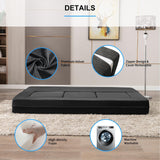 PUREMIND 10 Inch Folding Sofa Bed, Velvet Convertible Floor Sleeper Sofa with 3 Ottomans, Upholstered 2-in-1 Fold Out Couch Bed Queen Size Guest Bed Foldable Mattress for Living Room, Office PUREMIND