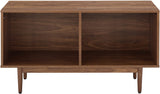 Crosley Furniture Liam Medium Vinyl Record Storage TV Stand and Entertainment Center, Media Console, Walnut Crosley Furniture