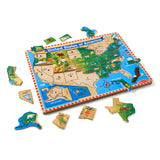 Melissa & Doug USA Map Sound Puzzle - Wooden Puzzle With Sound Effects (40 pcs), Multicolor - States And Capitals Map Puzzle, Educational Toy, Geography For Kids Ages 5+ Melissa & Doug
