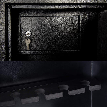 Larger and Deeper Rifle Safe, New and Improved Gun Safe for 5-6 Rifles and Shotguns for Home, Quick Access Gun Cabinet (w or w/o Scope) with Lockbox Silent Mode