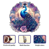IKFUVACT Unique Wooden Jigsaw Puzzles, Wood Puzzles for Adults, Family Puzzle Game (Peacock, Large) IKFUVACT