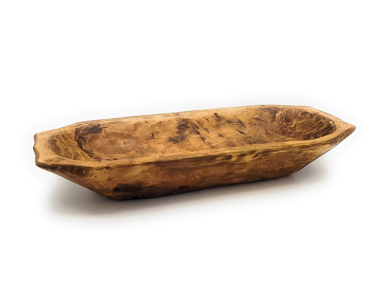 Farmhouse Rustic Wooden Decorative Bowl-Unique Dough Bowl- The Big Horn Ranch Junkie Mercantile