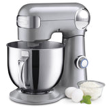 Cuisinart Stand Mixer, 12 Speeds, 5.5-Quart Mixing Bowl, Chef's Whisk, Flat Mixing Paddle, Dough Hook, and Splash Guard with Pour Spout, Silver Lining, SM-50BC, Silver Lining Cuisinart