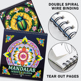 FUN LAVIE Adult Coloring Book 32 Mandala Coloring Books for Adults Relaxation and Teens Stress Relief, Featuring Mandalas Insect & Bloom Patterns for Women Mindfulness, Spiral Bound FUN LAVIE