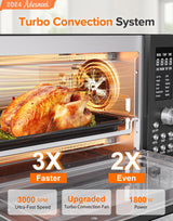 Nuwave Bravo Pro Smart Air Fryer Toaster Oven Combo, Airfryer Convection Oven Countertop, 12-in-1 Functions with Quicker & Even Crisp Technology, 1800W, 50-450°F, PFAS-Free, 21QT, Black Nuwave