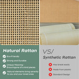 Brafab Freestanding Shoe Cabinet with 4 Flip Drawers, Natural Rattan Shoe Storage Organizer, Slim Shoe Storage for Entryway, Hallway Brafab