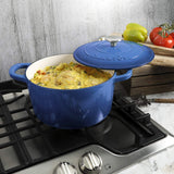 Crock-Pot Artisan Round Enameled Cast Iron Dutch Oven, 5-Quart, Blue Crock-Pot