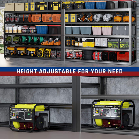 PMKES 67" W Garage Shelving Heavy Duty, 67" W x 24" D x 84" H, Adjustable 5 Tier Metal Shelves, Commercial Metal Shelf Rack, Industrial Shelving PMKES