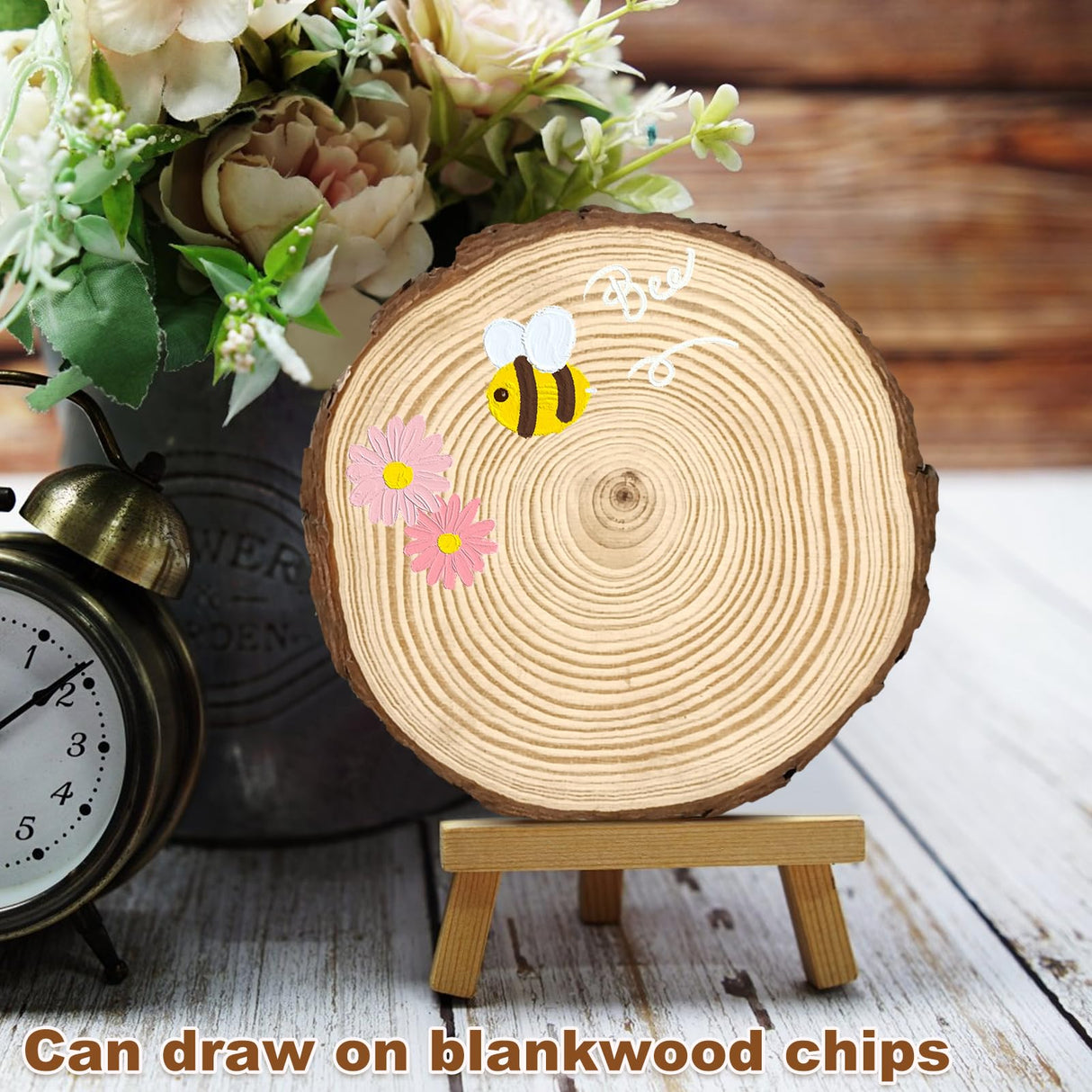 20Pcs Large Unfinished Wood Slices for Centerpieces,5.1-5.5 Inches Wood Centerpieces for Tables,DIY Round Wooden Discs with Tree Bark for Holiday Ornaments,Rustic Wedding (5.1-5.5in) YOIYINI