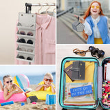 Aubeco Sunglasses Travel Case, Foldable 5 Slot Eyeglass Organizer, Hanging Storage Box for Women and Men Aubeco