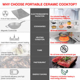 Electric Cooktop, Portable Electric Cooktop 1800W Single Burner Stove with LED Touch Screen, 8 Power & 8 Temperature Levels, Timer, Microcrystalline Panel,120V Energy Saving Hot Plate for Home Camping GTKZW