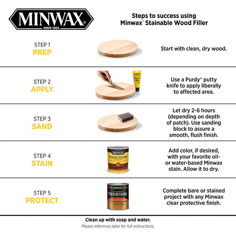 Minwax 42853000 Stainable Wood Filler, 16 oz, Natural, 16 Ounce Minwax