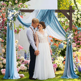 Kusamue Wooden Wedding Arch Frame 7.48 FT Square Wood Arch Wedding Arbor Backdrop for Ceremony Party Proposal Scene Garden Beach Forest Rustic Boho Decoration(7.48ft) Kusamue