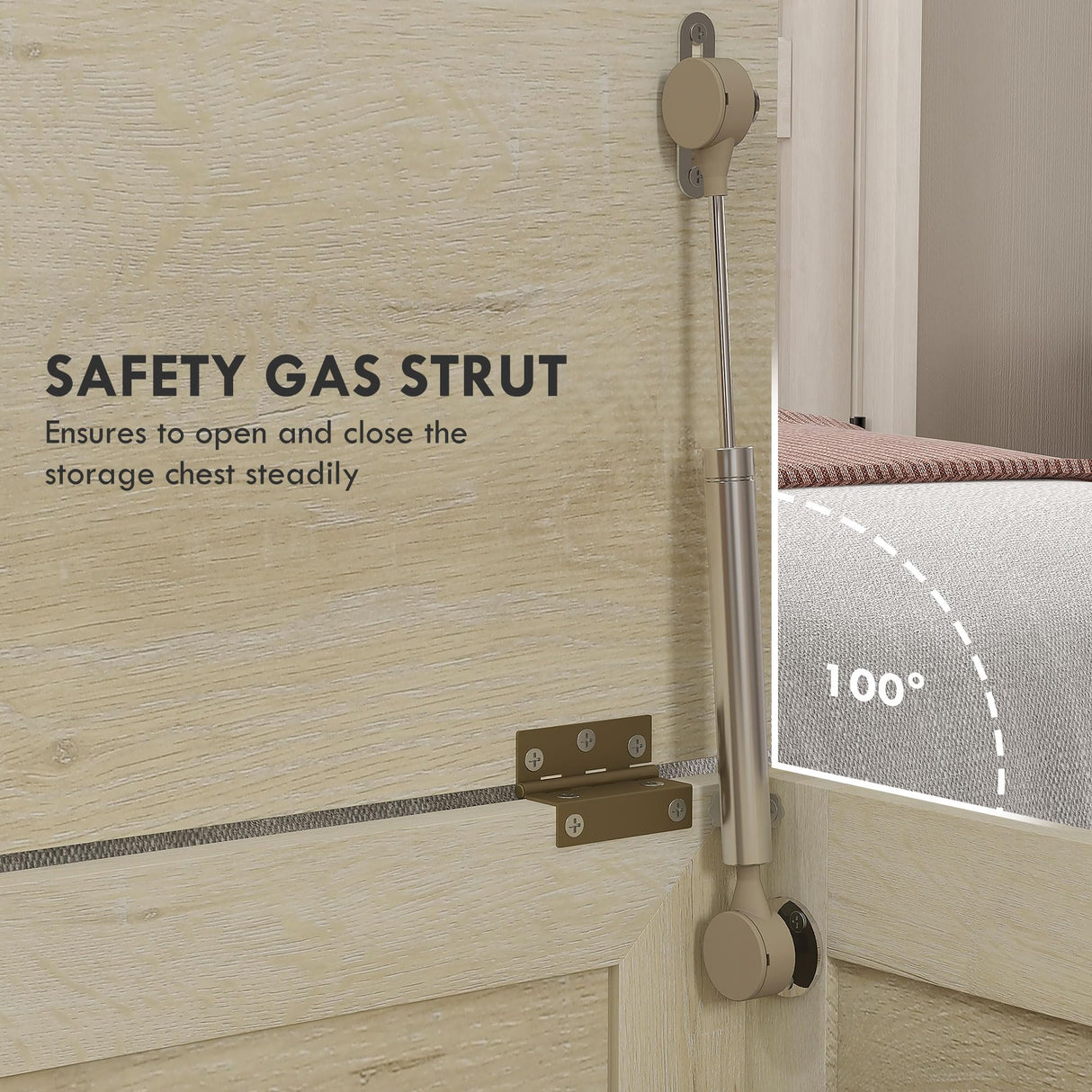 HOMCOM 30" Farmhouse Storage Bench, Lift Top Storage Chest with Safety Hinge to Open Up 100°, Wooden Trunk for Bedroom, Entryway, Living Room, Natural HOMCOM