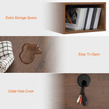 WAMPAT TV Stand with LED Lights for 65/70/75 inch TVs, Wall Mounted Shelf Under TV Cabinet, Entertainment Center Media Console with Storage for Living Room and Bedroom, Brown WAMPAT