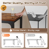 Huuger 63 x 24 inch Desk with Power Outlets & USB-C, Deeper & Thicker Desktop, Robust Metal Tubes, Computer Desk, Heavy Duty Office Desk, Work Gaming Desk, for Home Office, Rustic Brown Huuger