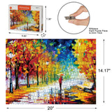 SiTimmGer Jigsaw Puzzles 500 Pieces for Adults Evening Walk on Rainy Day Street Tree Oil Painting Modern Landscape for Teens Kids Great Gift Intellectual Game Toys 14.5" x 20" SiTimmGer