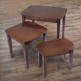 Winsome Bradley Nesting Tables, 21.9"H, 17.9"H, 14"H, Walnut Winsome