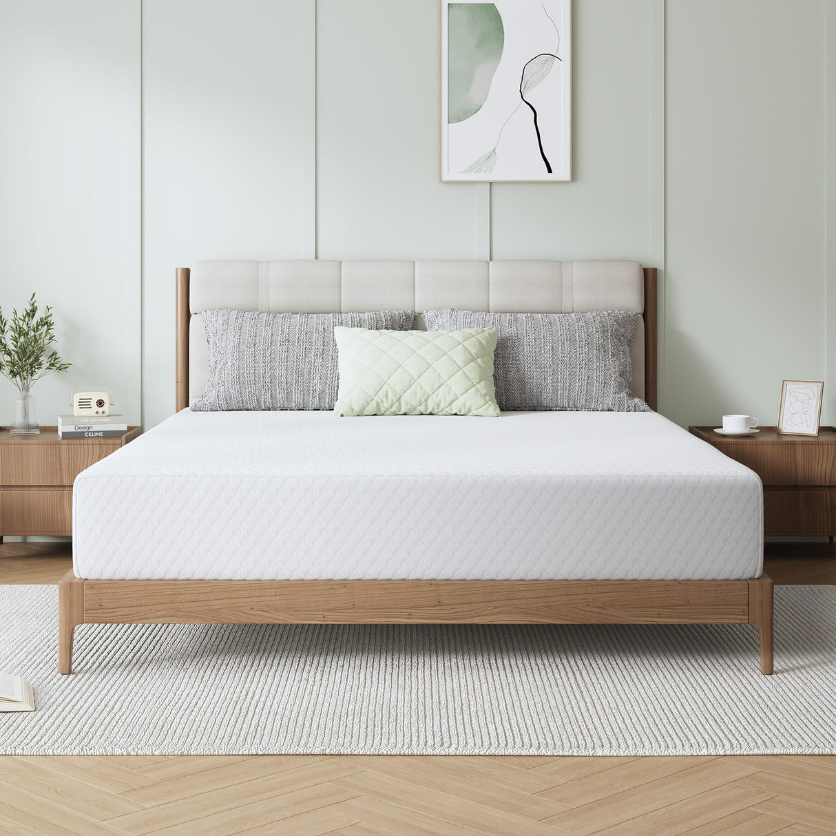 Novilla 14 Inch Queen Size Mattress, Queen Memory Foam Mattress in a Box with Cooling Wave-Cut & High-Density Support Foam for Contour Support & Motion Isolation, Medium Firm with Edge Support Novilla