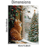 Cat Paint by Numbers Kit for Adults,Winter Painting by Numbers,DIY Acrylic Paint Kit for Adults Beginners Without Frame,Easy Christmas Adult Paint by Number Kits on Canvas for Decor 16x20inch Canrichshop