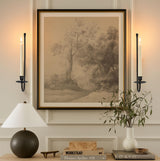 Remenna Metal Wall Candle Sconce Holder Set of 2 Wall Mount Candle Holders Modern Wall Candle Sconces Hanging for Living Room Farmhouse Fireplace Wedding 16.5"×5"×3" (Black) Remenna