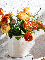 DOWAN 7.2″ Extra Large Kitchen Utensil Holder - Farmhouse Utensil Holder for Countertop - Ceramic Utensil Crock with Protection Cork Mat - Kitchen Decor & Housewarming Gift (White) DOWAN