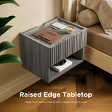 Lazzanto Floating Nightstand Bedroom Bedside Table - Floating Night Stand Set of 2 with Storage Drawer, Wood Morden Wall Mounted Bedside Tables for Dorm Hallway Entryway Lazzanto