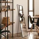 TRAHOME Standing Mirror Full Length Mirror,15" x 56" Large Floor Mirror with Aluminium Frame for Door Bedroom Bathroom Living Room(Black) TRAHOME