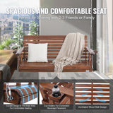 VEVOR Wooden Porch Swing 5.5 ft, Patio Bench Swing for Courtyard & Garden, Upgraded 880 lbs Strong Load Capacity, Heavy Duty Swing Chair Bench with Hanging Chains for Outdoors, Brown VEVOR