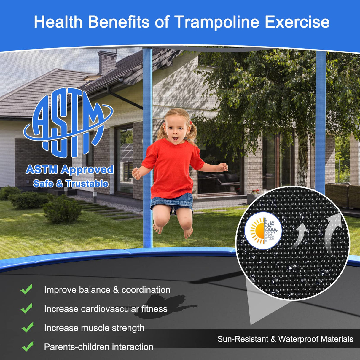 Giantex Trampoline, 12Ft ASTM Certified Approved Recreational Trampolines with Enclosure Net, Outdoor Large Trampoline for Adults Kids Giantex