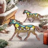 Drawelry 3D Wood Carving Animals Lamp - Creative Bear Elk Wooden Sculpture Ornaments Home Living Room Office Decorative Warm LED Night Light Christmas Birthday Gifts for Friend Son Dad (Horse) Drawelry