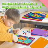 Sticker Art Activity, 20 Animals With 1660 Foam Stickers in 10 Colors - Fun DIY Craft Kits Travel Game for Kids, Boys & Girls SpriteGru